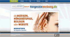 Desktop Screenshot of hoergeraetewerbung.de